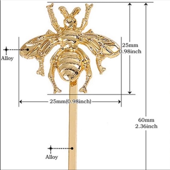 Silver Bee Hair Pins - Picture 5 of 6